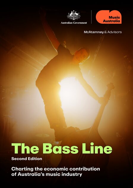 Report cover: The Bass Line, Second Edition - Charting the economic contribution of Australia's music industry